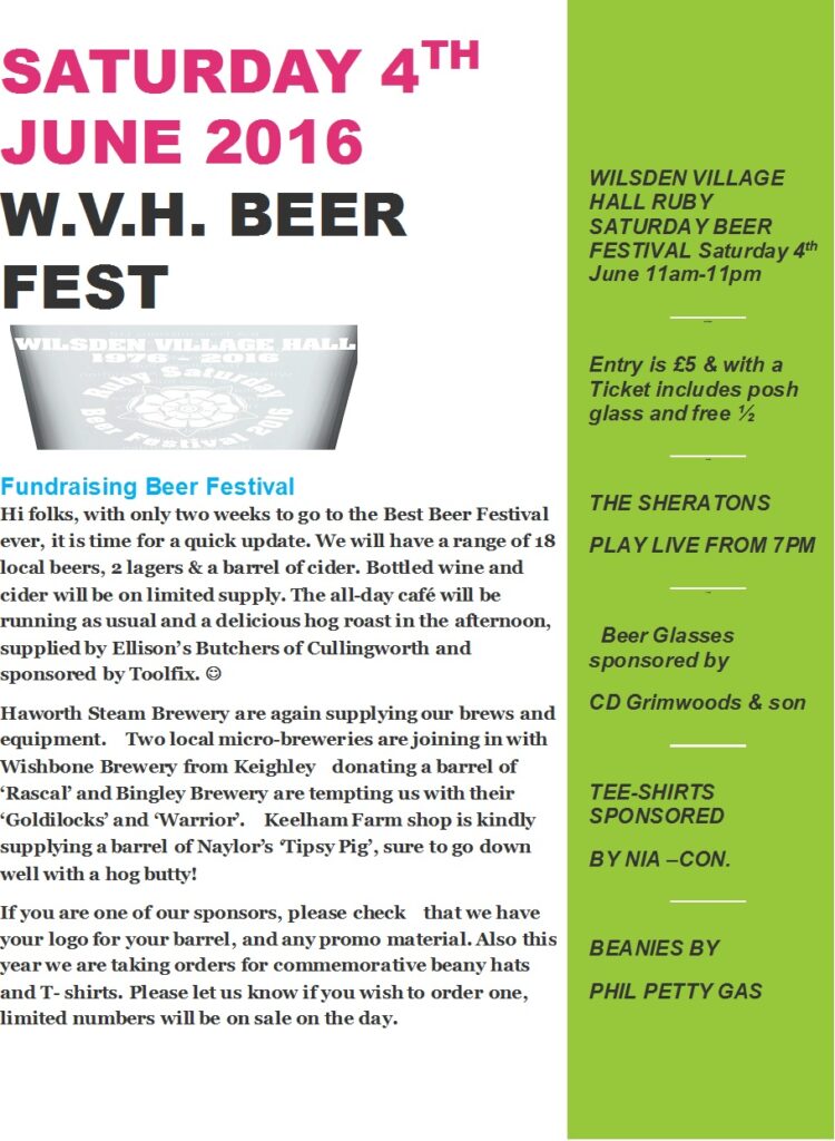 Beer fest update